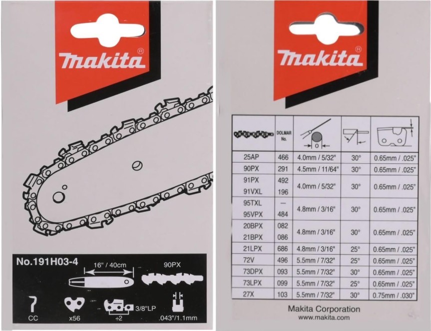 Makita Replacement Chainsaw Chain, 40 cm Length