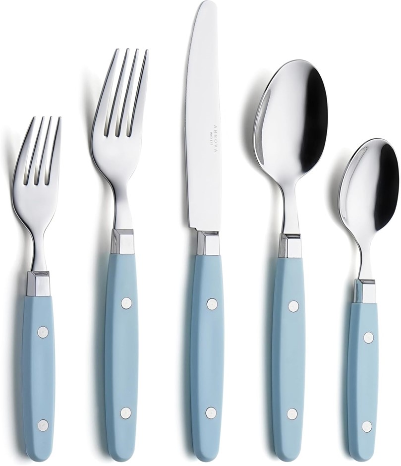 ANNOVA Silverware/Cutlery/Flatware Set 20 Pieces Stainless Steel Color Hand