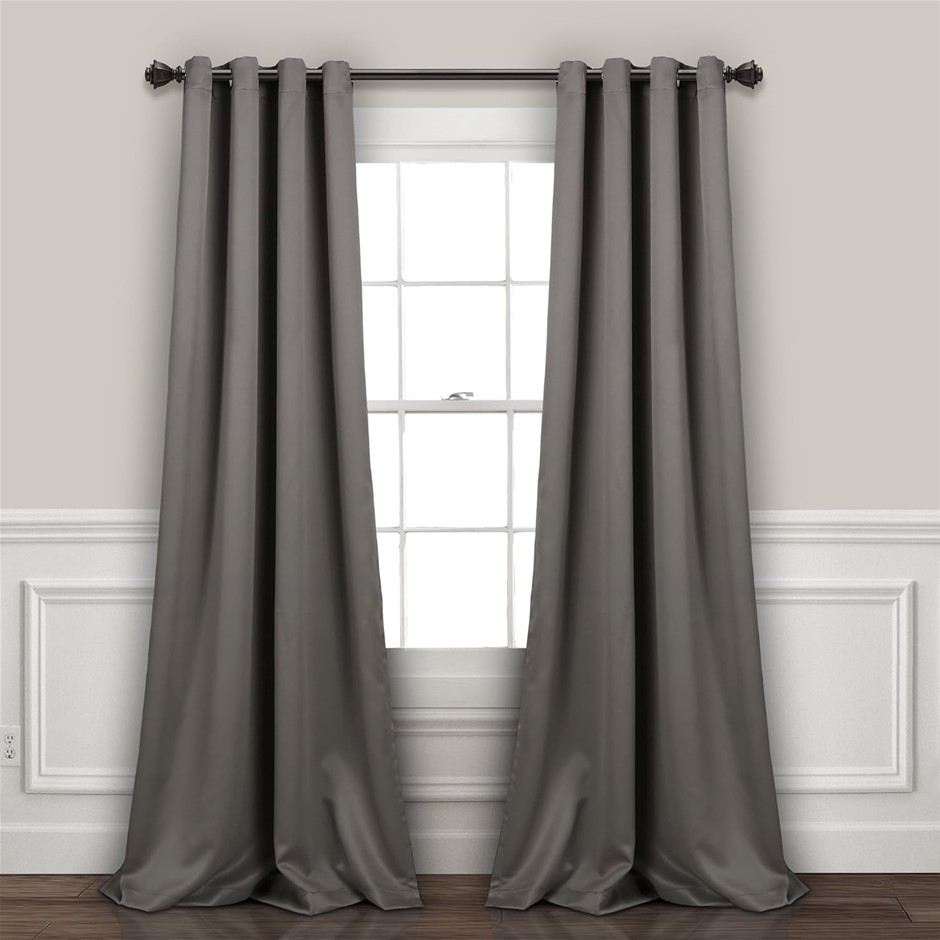 Lush Decor Insulated Grommet Blackout Curtains Panel Pair, 52" W x 108" L,