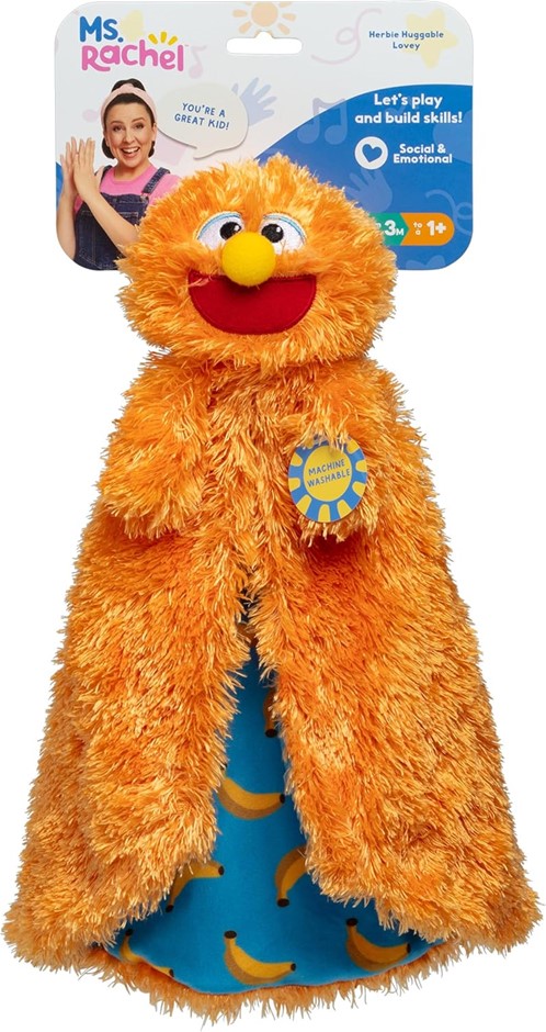 Ms. Rachel Official Herbie Huggable Lovey, Double Sided, Machine Washable S