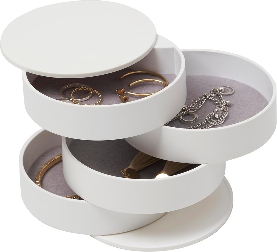 YAMAZAKI Home Tower 4-Tiered Accessory Tray White