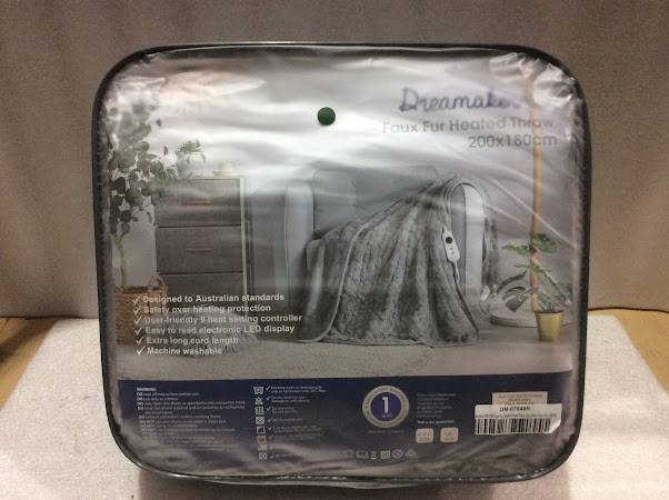 Dreamaker DM-07848R Faux Fur Heated Throw Blanket (200x180cm)