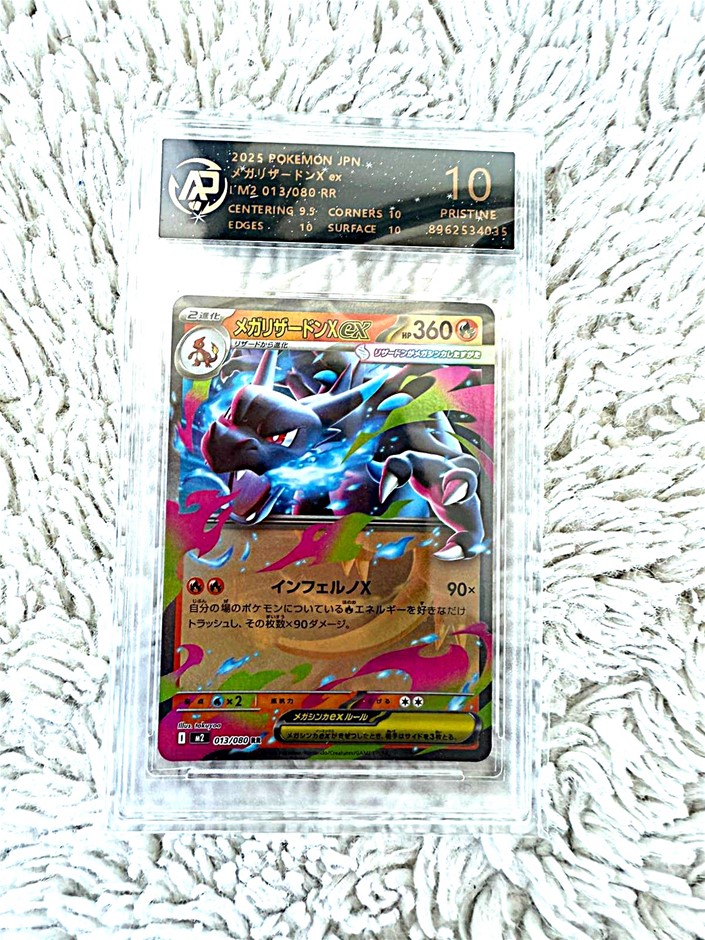 Mega Charizard X ex Japanese AR 10 pristine graded Pokémon card