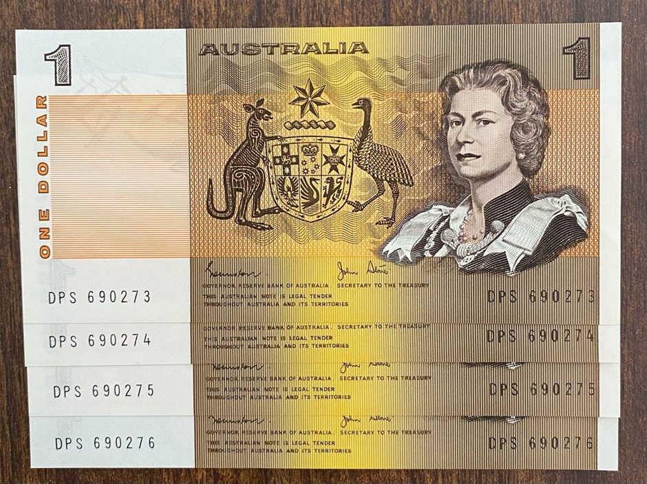 1982 $1 Johnston/Stone - 7 consecutive notes