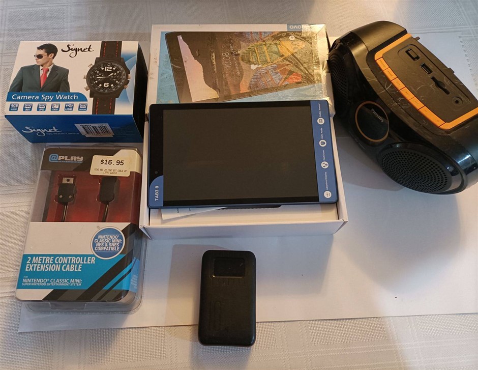 Signet Camera Spy Watch New, Lenovo Tablet New, Controller Extension