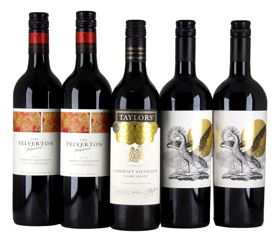 Mixed Cabernet Sauvignon Wine Pack (5x 750mL) SA