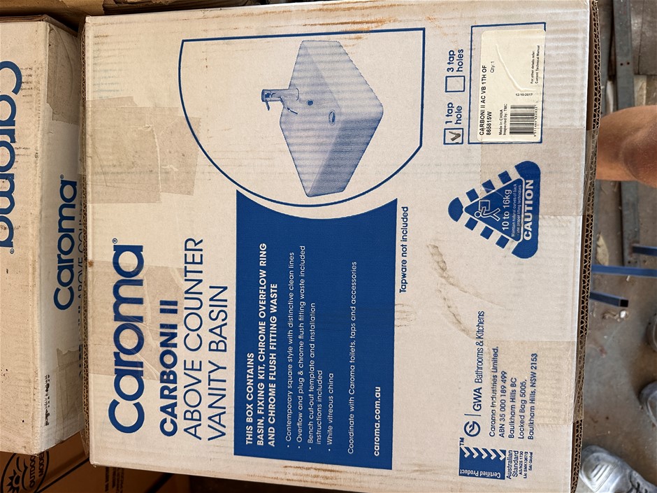 Carboni II Above Counter Basin 1TH White