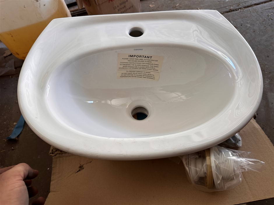 Caroma Concorde Wall Basin 1 Taphole 500mm White