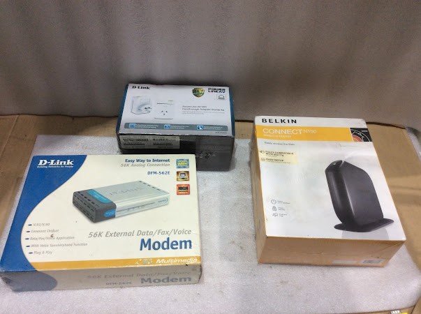 Adapter Starter Kit & Wireless Router & Modem New (Lot of 3)