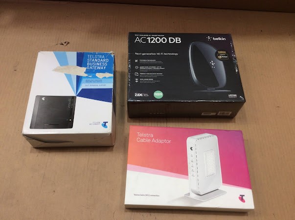 Modem & Gigabit Router &  Cable Adaptor New (Lot of 3)