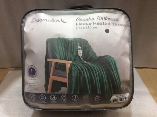 Dreamaker DM-07813R Fleece Heated Throw Blanket (200x180cm)