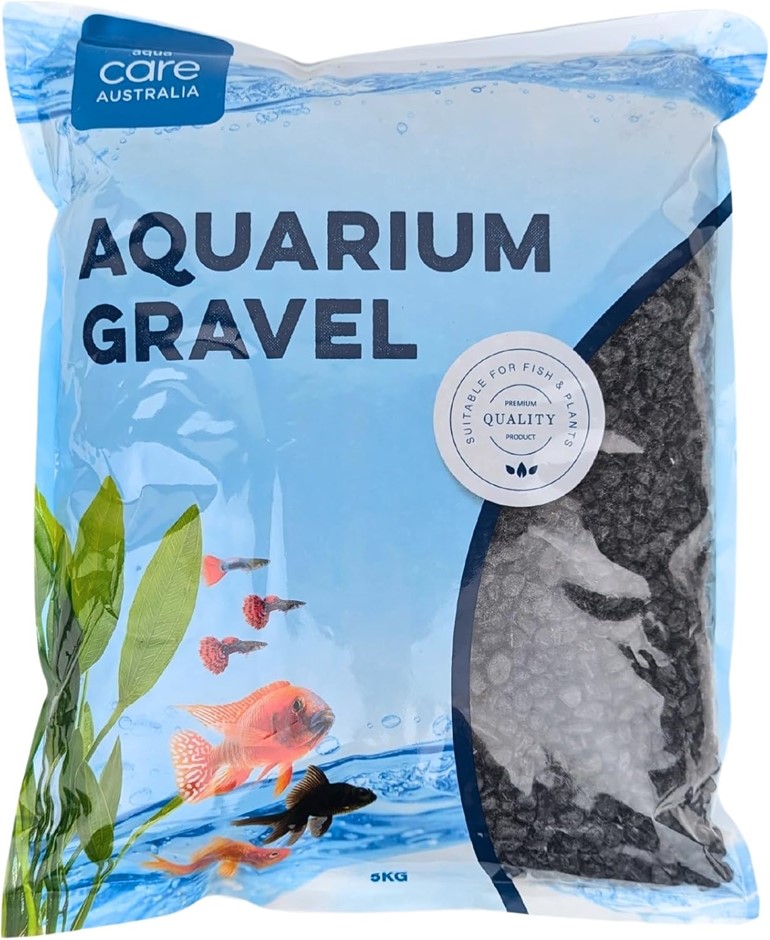 AQUA CARE Aquarium Gravel Black 5kg, 5-10mm - Suitable for Freshwater and S