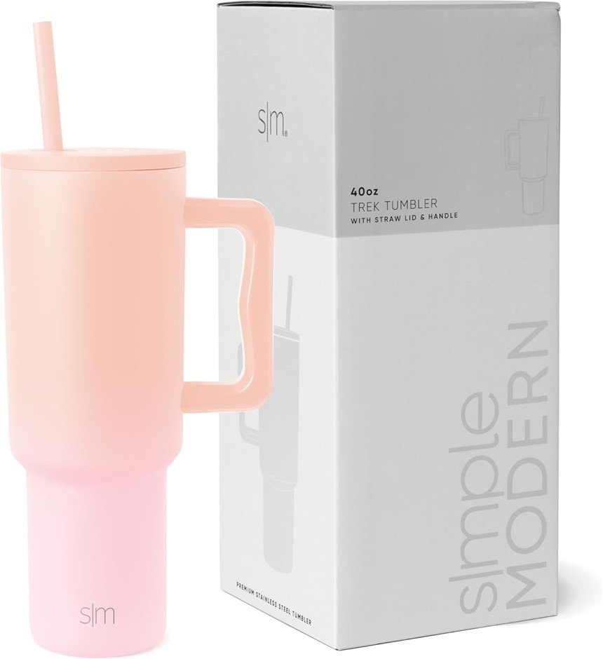 SIMPLE MODERN 40 oz Tumbler with Handle and Straw Lid, Insulated Reusable S