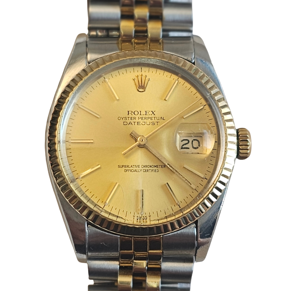 ROLEX DATEJUST 36 2026 SERVICE YELLOW ROLESOR 16013 AUTOMATIC BXO & COA