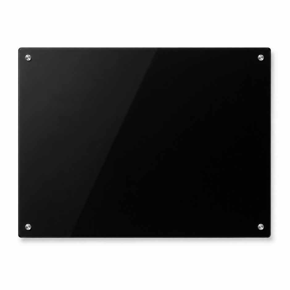 900x600 Toughened Glass Whiteboards Black White Frosted