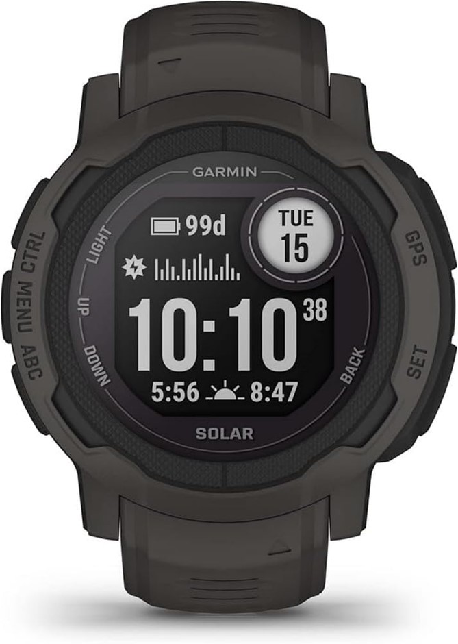 GARMIN Instinct 2 Solar Rugged GPS Smartwatch, Graphite. NB: Minor Use, No