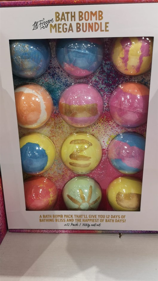 LIL FIZZERS 12pk Bath Bomb Mega Bundle. NB: Damaged packaging.