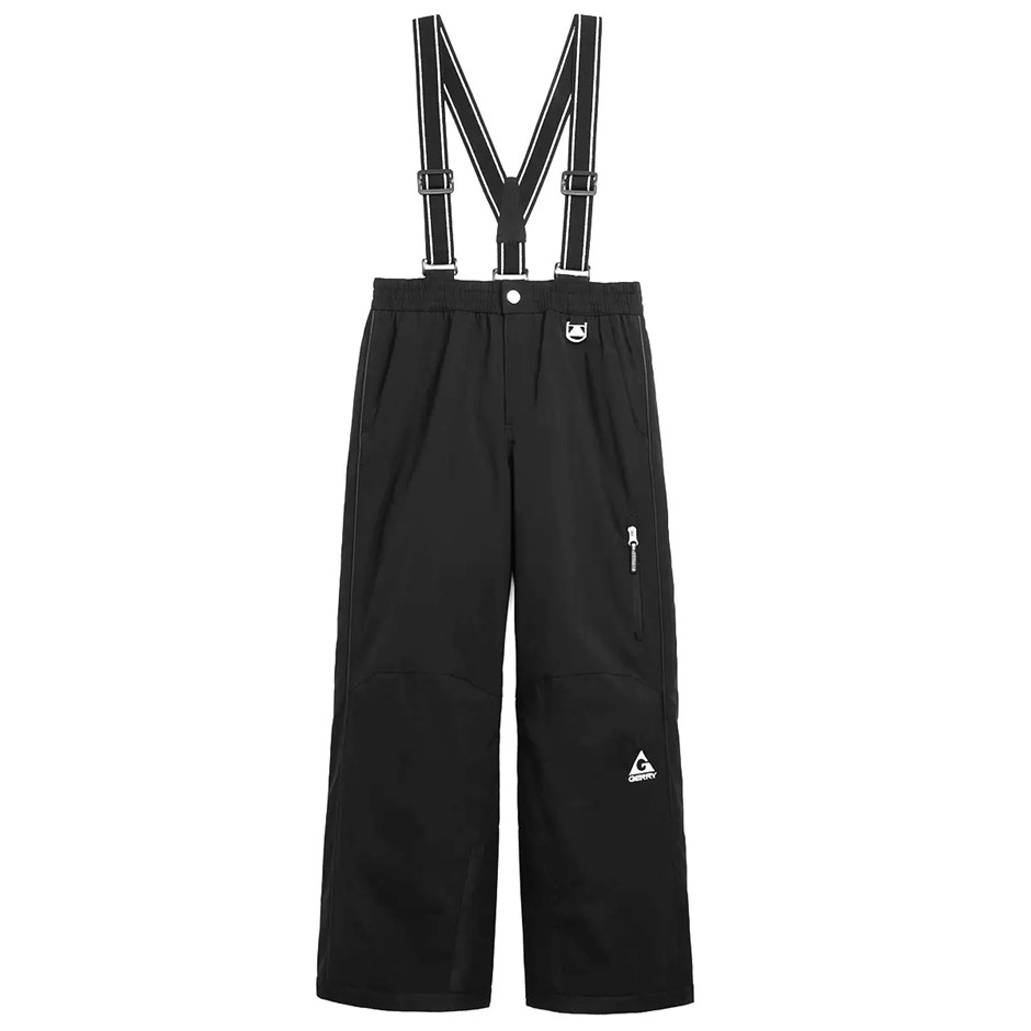 GERRY Youth Performance Snow Pant, Size S-7/8, Removable Suspenders, Black.
