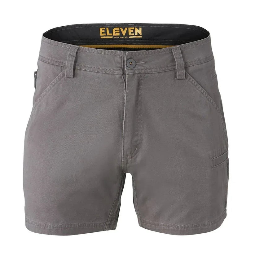 ELEVEN Lightweight Jolt Workwear Short, Size 72R/28, 100% Cotton Twill, Tar