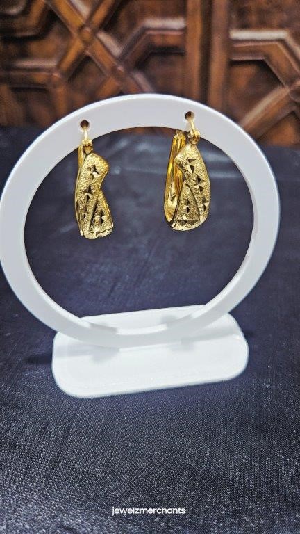 18K/Italy Yellow Gold Filled Earring -(stamped 18K/Italy)-Warranty Quality