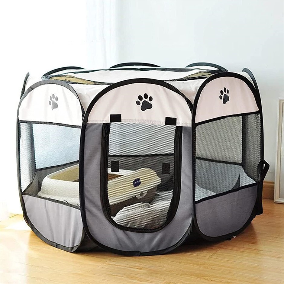 2 X PORTABLE PET PLAYPEN, Dog Playpen Foldable Pet Exercise Pen Tents Dog H