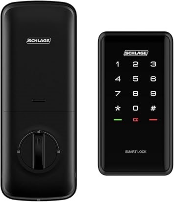 SCHLAGE Ease S1 Keyless Smart Deadbolt, Black. NB: Minor use.