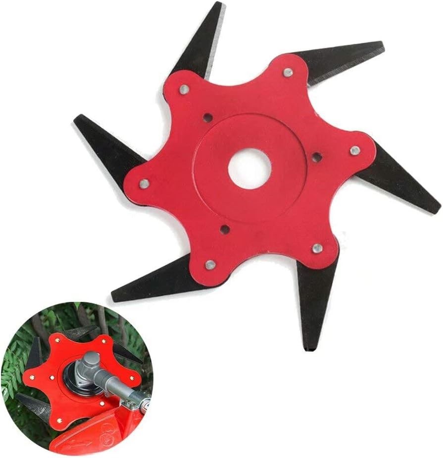2 x Outdoor Trimmer Heads, 6 Steel Razor Trimmer, 6T Trimmer Head Cutter Bl