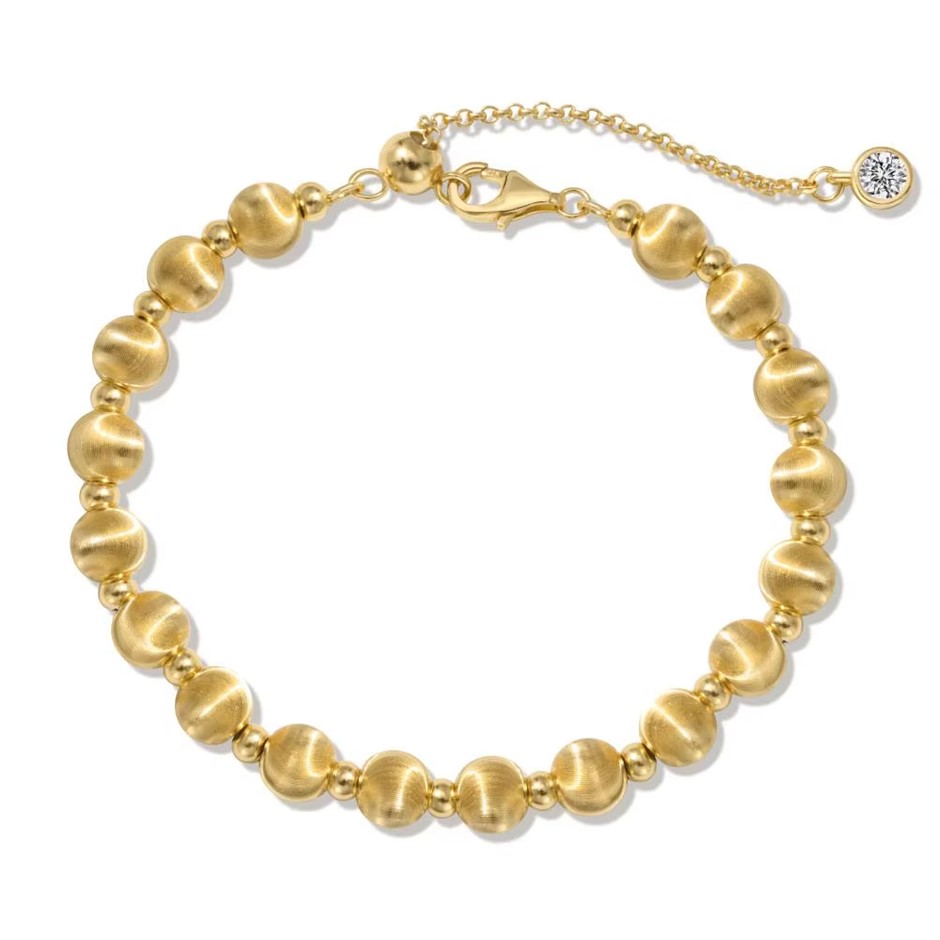 8mm 18K Gold Filled 925 Silver Cubic Zirconia & Beads Bracelet