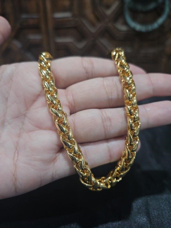 22K  Yellow Gold Filled Bracelet (stamped 22K)-22cm-Bonus Gift