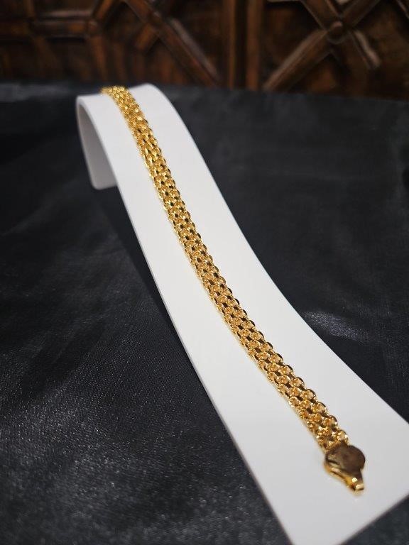22K/Italy Gold Filled Bracelet(stamped 22K/Italy)Warranty Quality-Bonus