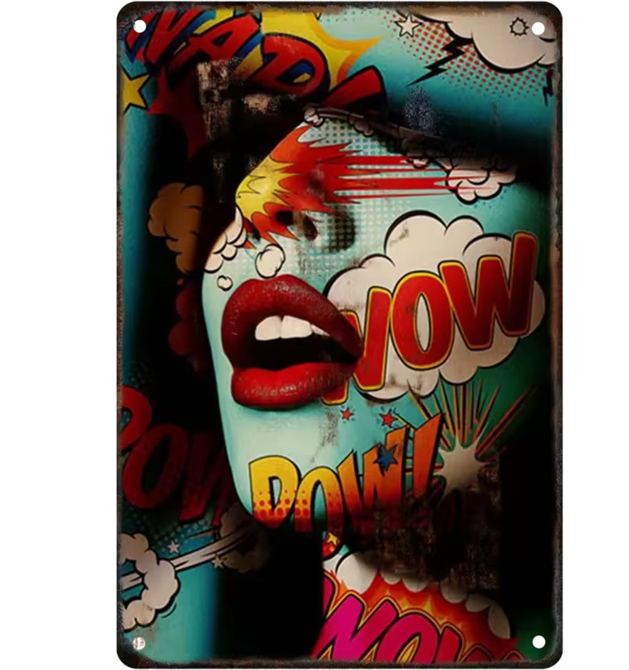 Pop Art "Grafifiti Women" Metal Print Wall Piece