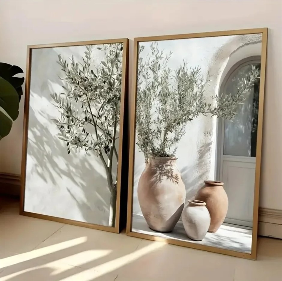 2 Piece Mediterranian Style "Olive Tree" CANVAS Prints
