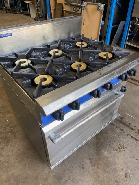 <p>Blue Seal Evolution G56D, 6 Burner Fan-Forced Oven Range</p>