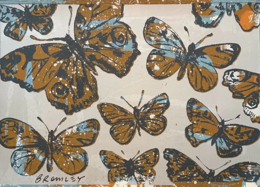 DAVID BROMLEY (1960 - ) - Butterflies 72cm x 100cm