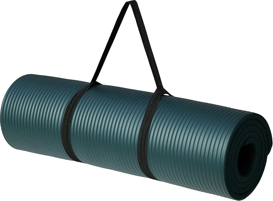 AMAZON BASICS Extra Thick Exercise Yoga Gym Floor Mat with Carrying Strap,