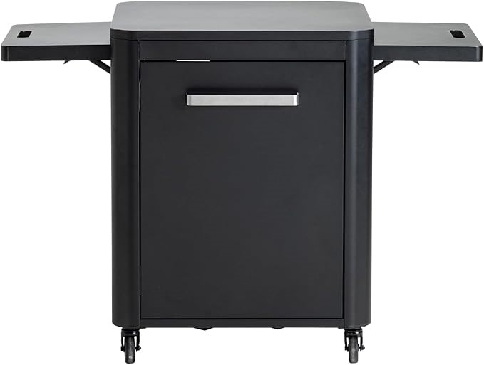 COZZE Kitchen Cart – Foldable Side Tables, Gas Bottle Holder, Storage Shelv