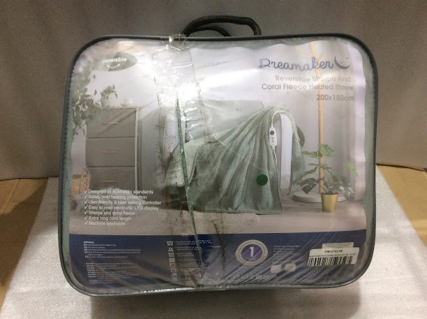 Dreamaker DM-07831R Reversible Sherpa Coral Heated Blanket (200x180cm)
