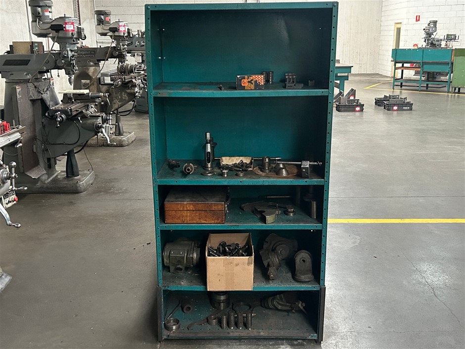 Metal Shelving Unit Including Contents Of Assorted Tooling