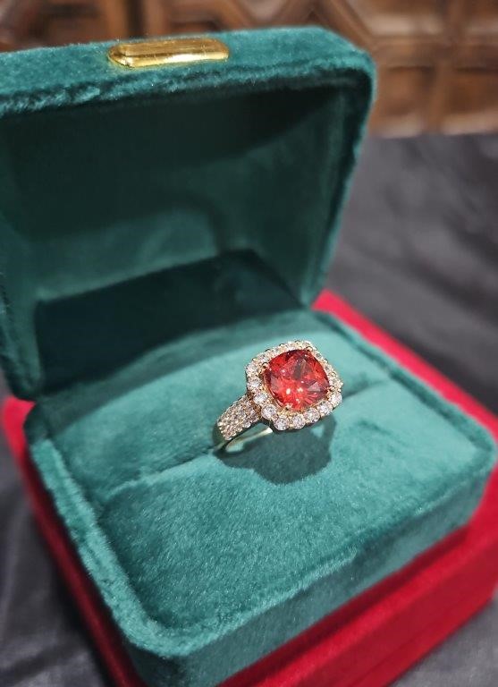 18K/Italy 2.5ct Ruby Princess Cut Yellow Gold Filled Ring(stamped)-8US