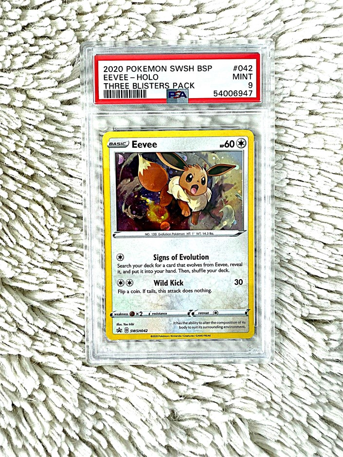 PSA 9 Eevee holo Black Star Promo Pokémon collectible card