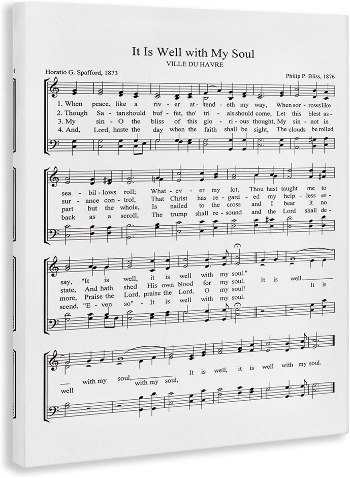 STUPELL INDUSTRIES It is Well With My Soul Vintage Sheet Music Oversized St