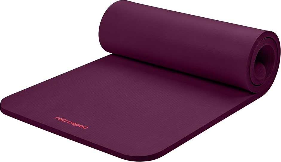 RETROSPEC Solana Yoga Mat 1" & 1/2" Thick With Nylon Strap for Men & Women.