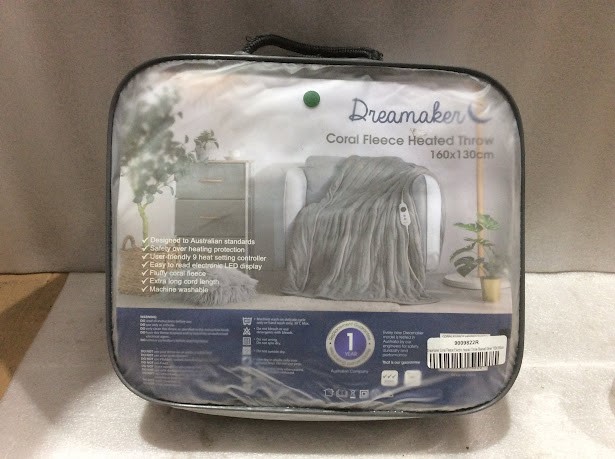 Dreamaker 9009822R Coral Fleece Heated Throw Blanket (160x130cm)