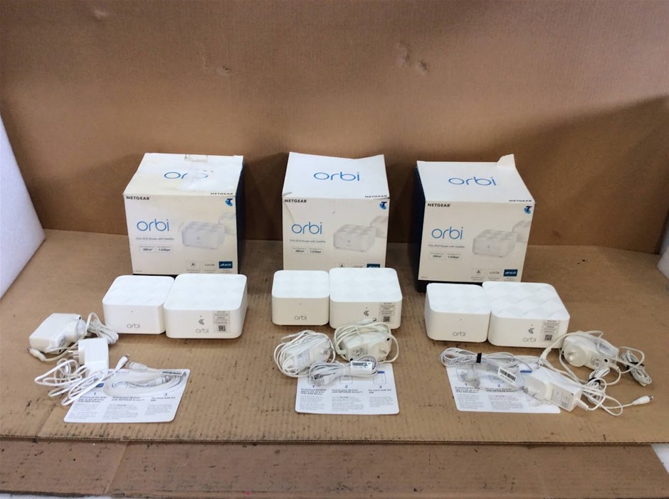 Netgear Orbi 4GX Router With Dual Band WiFi (Router w/ Satellite)(Lot of 5)