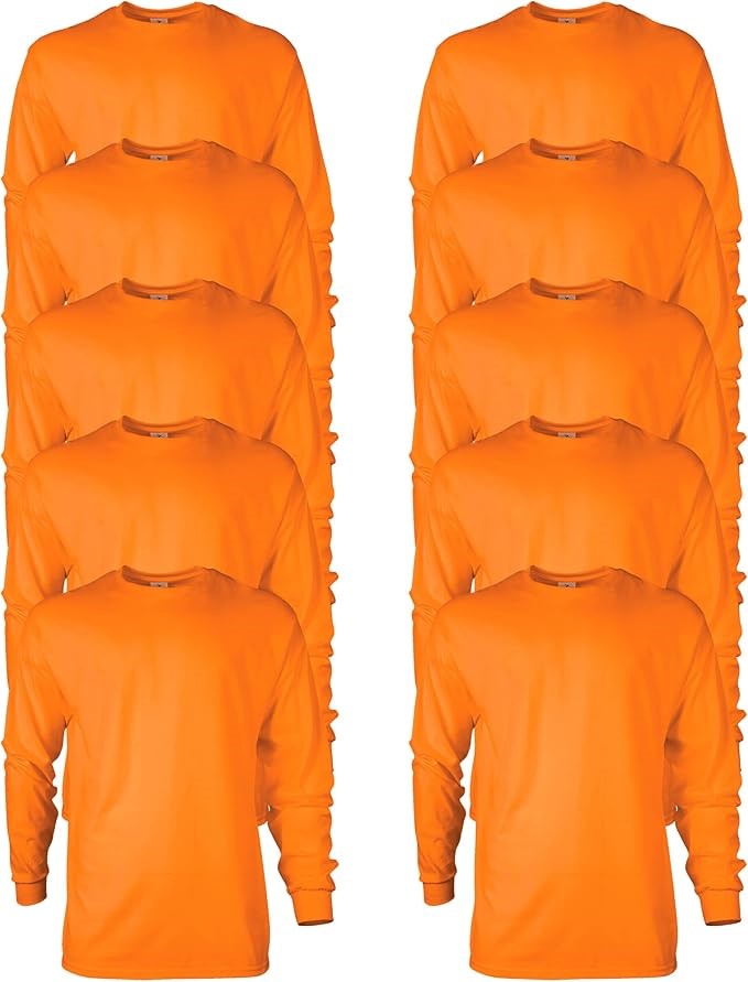 Gildan Men's Ultra Cotton Long Sleeve T-Shirt, Style G2400, Multipack, Safe