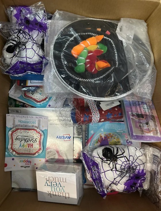 1 Box of Assorted Party Décor & Birthday Accessories, perfect for birthday