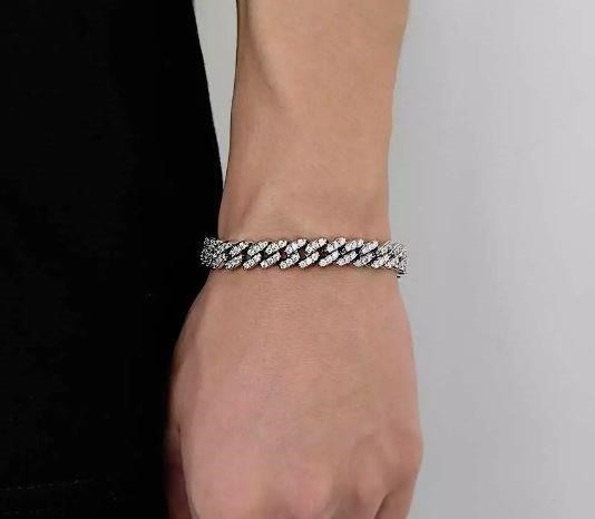 18k White Gold Filled  Bracelet stamped(18K)-18.5cm