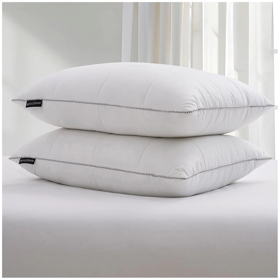 HOTEL GRAND 2pk All Feather Pillow. NB: not in original packaging, minor du