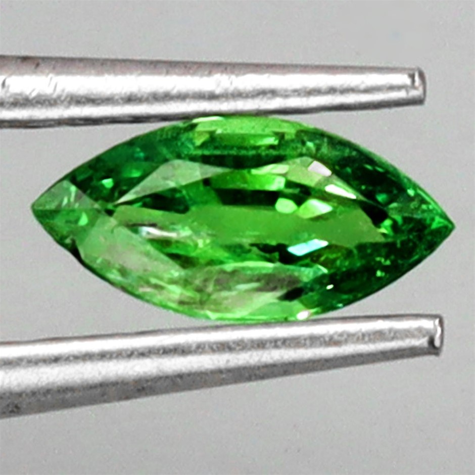0.38ct Marquise Facet Cut Green Tsarvorite Gemstone - 1Pc