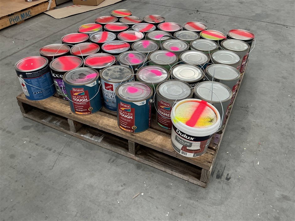 39 x Assorted 4Lt Tins of Paint